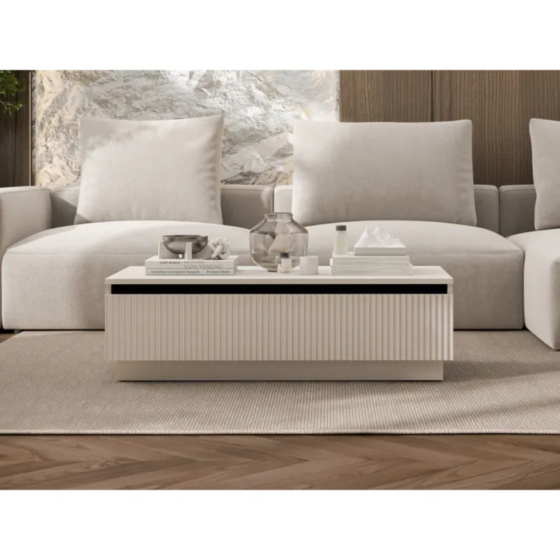 Obniżka ceny Nowoczesny Stolik kawowy Glamour prostokątny elegancka ława Kaszmir Mat 109 cm -