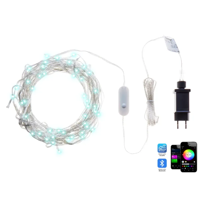 Kurtyna świetlna Smart LED Sterowane aplikacją KULUSUK 150 x 320 cm Kolorowy - Wybór klientów