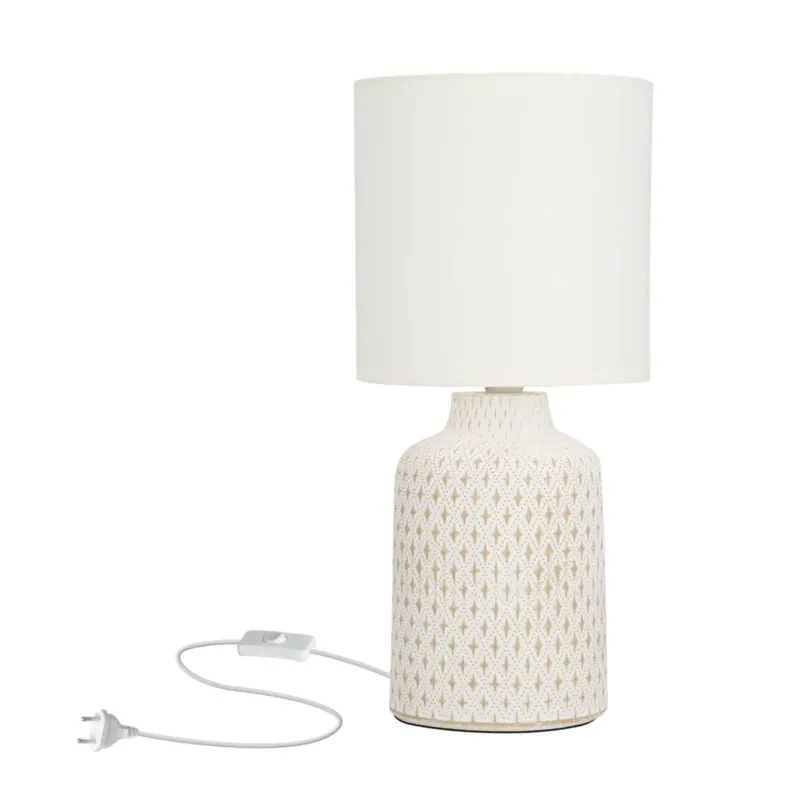 Stołowa lampka ceramiczna Iner 41-79848 Candellux abażurowa biała - Rabat