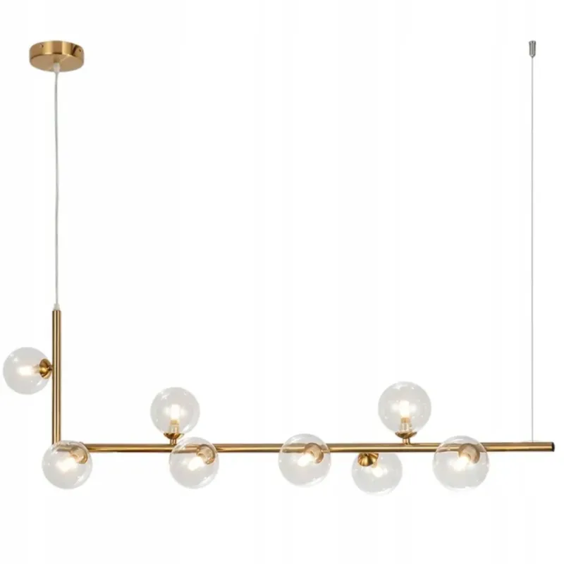Lampa Glamour Szklane 8 Kul Gold Wisząca Złota G9 - Ostatnia szansa