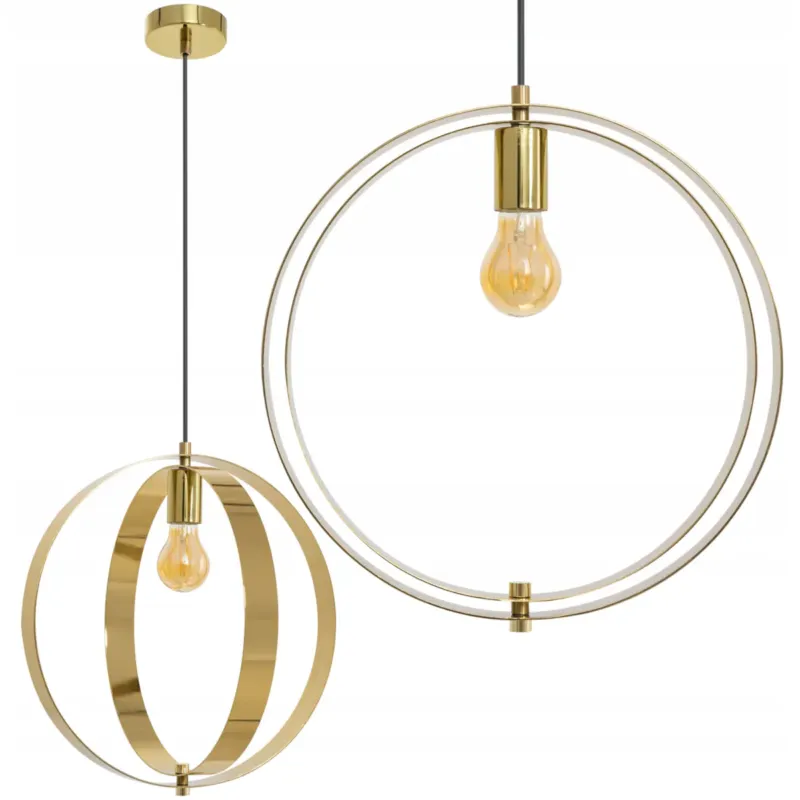 Lampa Sufitowa Wisząca Złota Gold Ring Obręcze - Taniej
