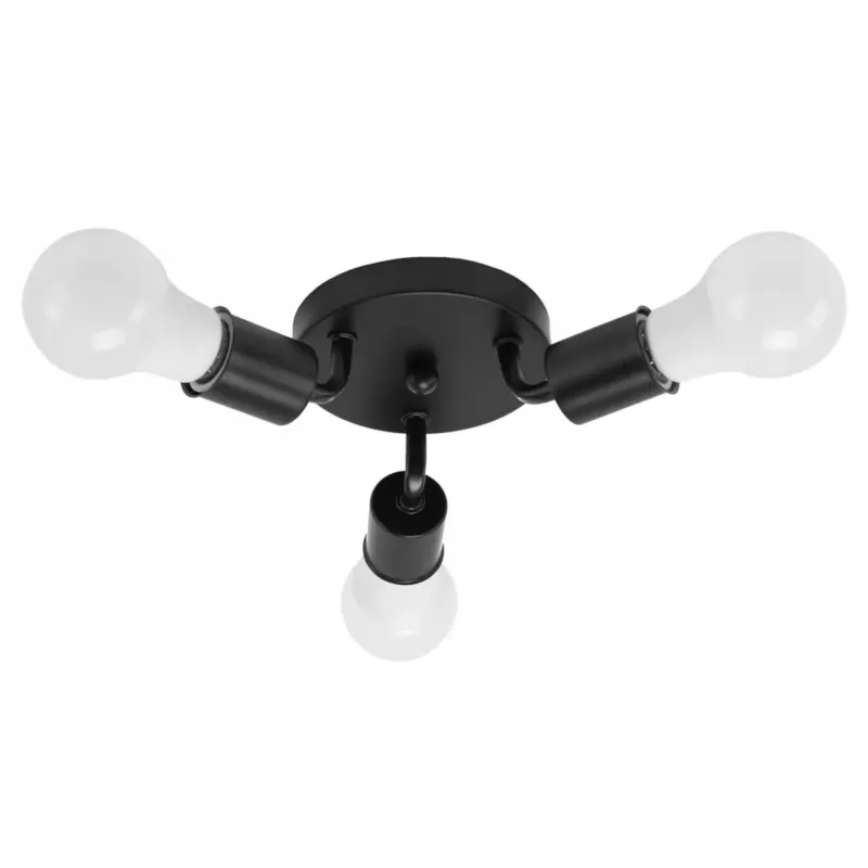 Bezpieczne zakupy Lampa Sufitowa Plafon Potrójna Metalowa Black 3 -
