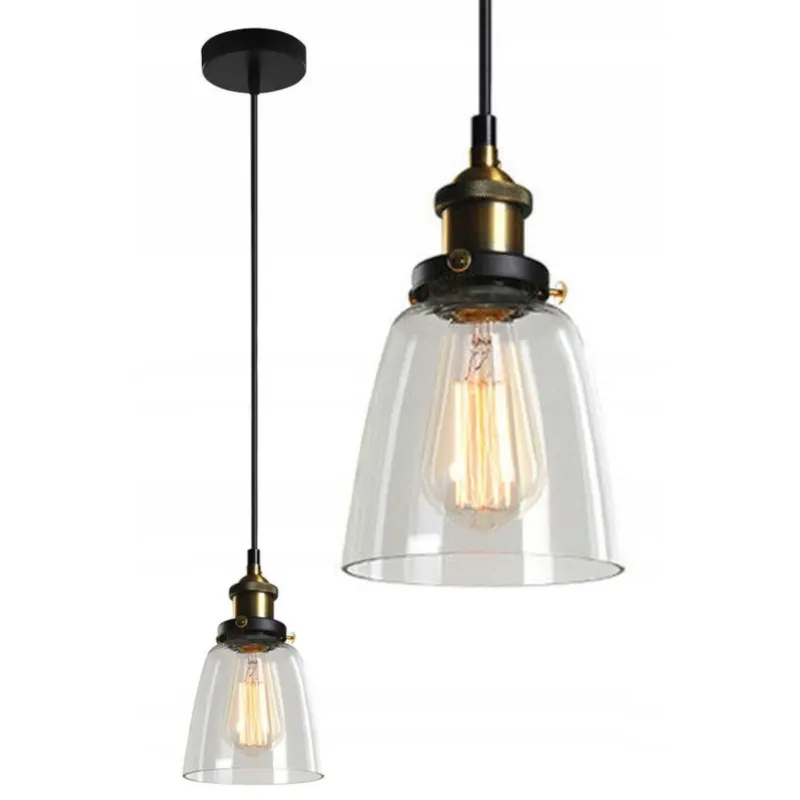 Ekspresowa dostawa Lampa Wisząca Szklana Loft Industrial Kolory Verto -