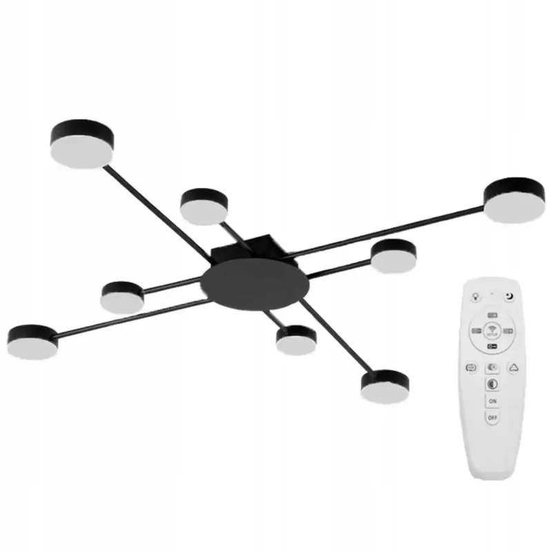Lampa Sufitowa Nowoczesna Black 8-Ramienna Led - Ostatnie sztuki