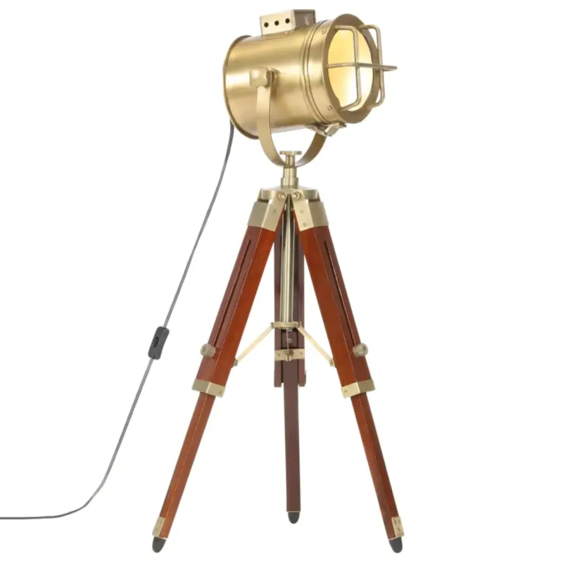Zamów teraz vidaXL Lampa podłogowa na trójnogu, lite drewno mango, 69 cm -