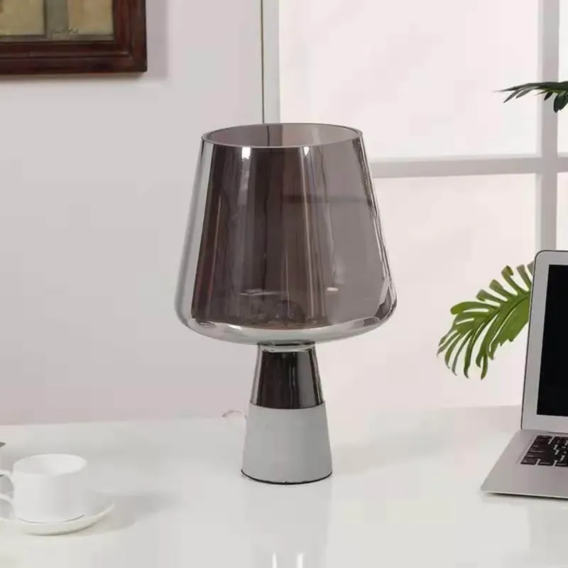 Stojąca LAMPA stołowa GOBLET TLS-E27 Abigali szklana LAMPKA nocna przydymiona - Tylko dziś