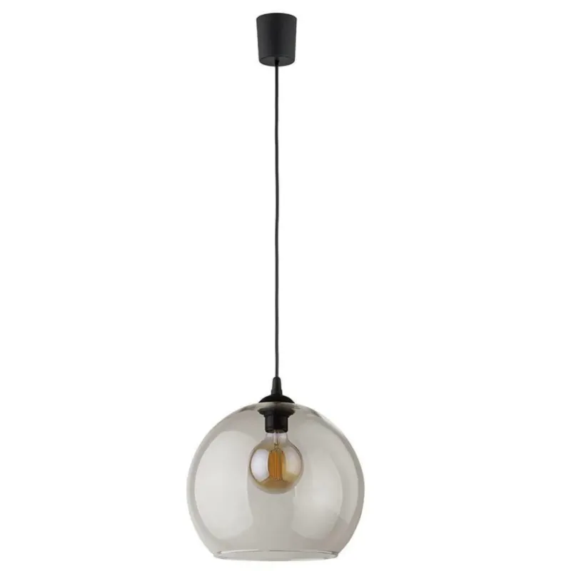 Taniej Pojedyncza lampa wisząca kula Cubus 2065M TK Lighting szklana czarna -