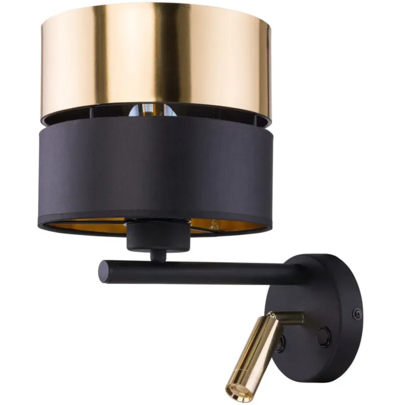 Bestseller Kinkiet ścienny Hilton 2579 TK Lighting abażur z tkaniny czarny złoty -