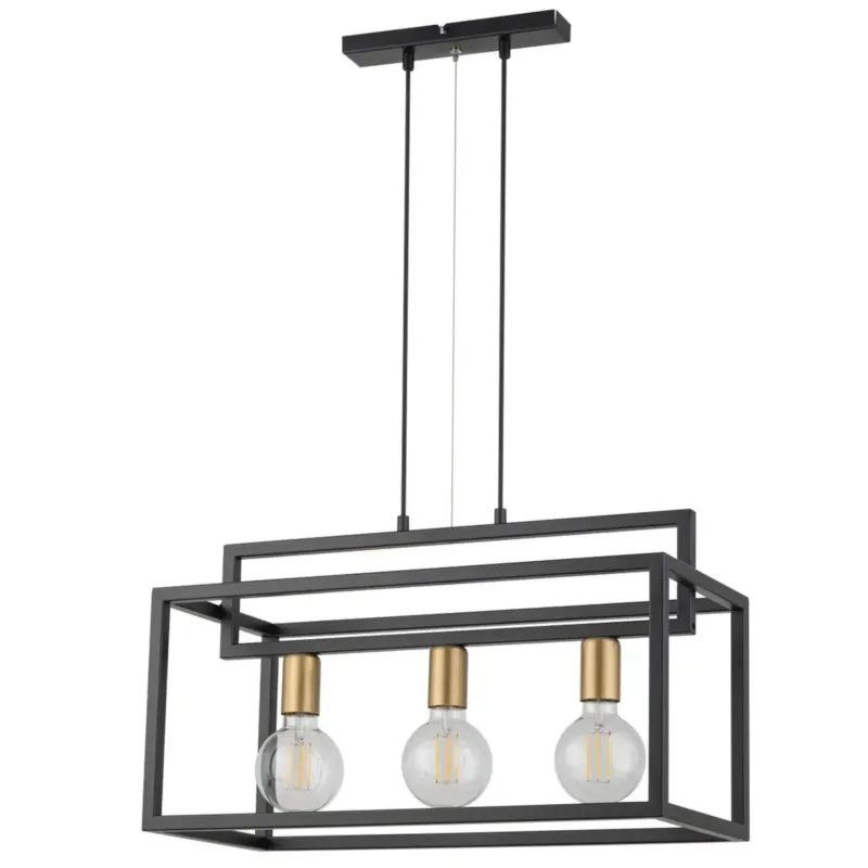 Okazja Czarna lampa wisząca Vigo industrialny zwis do sypialni -