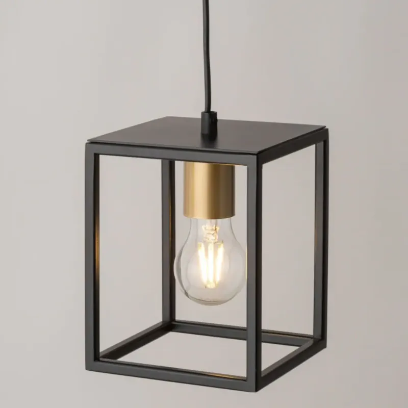 Wyjątkowa oferta Loftowa lampa wisząca Vigo czarny zwis pojedynczy do biura -