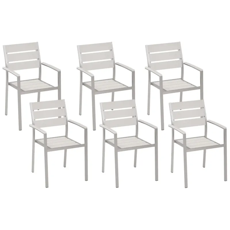 Oferta limitowana Zestaw 6 krzeseł ogrodowych VERNIO Biały -
