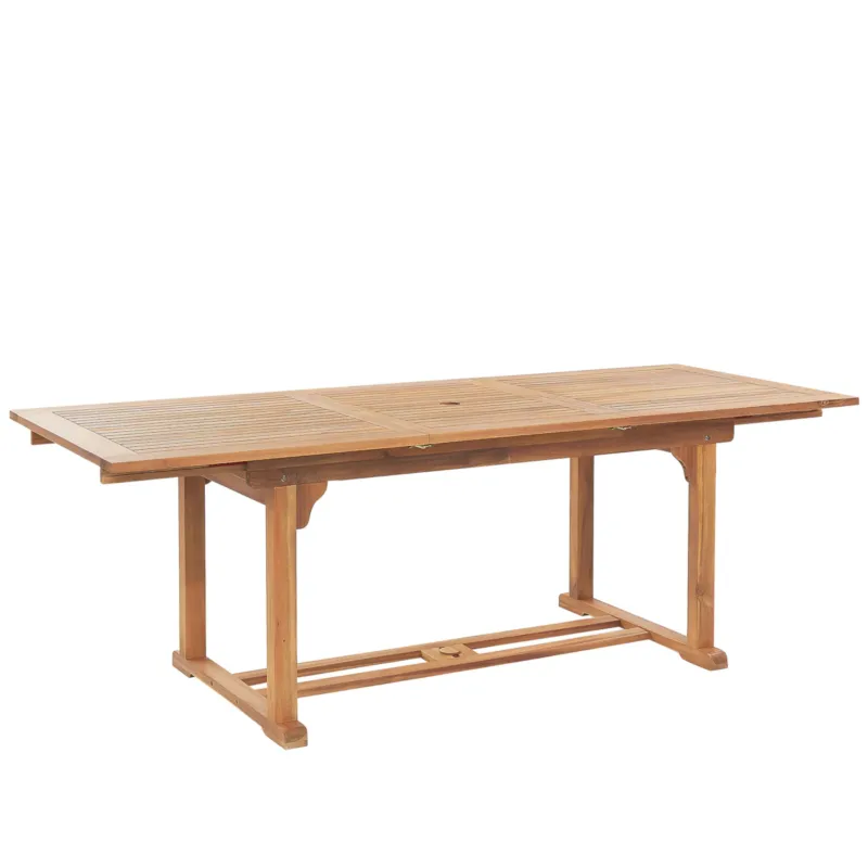 Cena promocyjna Stół ogrodowy rozkładany JAVA 160/220 cm 90 cm Drewno akacjowe Jasnobrązowy -