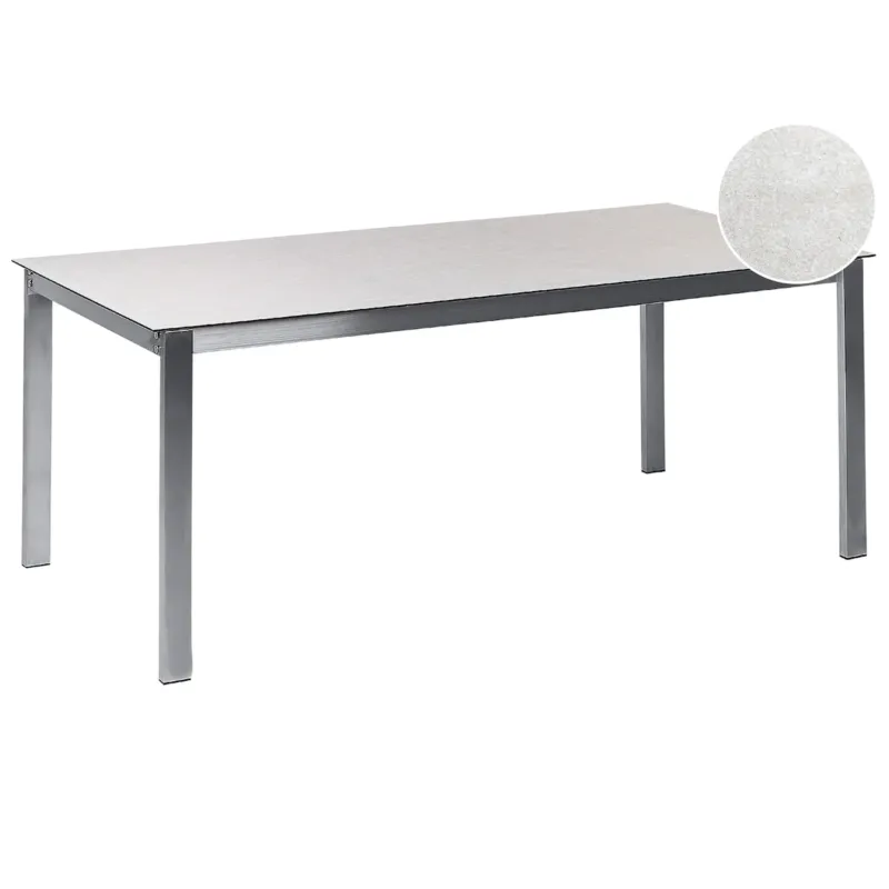 Stół ogrodowy COSOLETO 180 cm 90 cm Szkło Biały - Darmowy zwrot