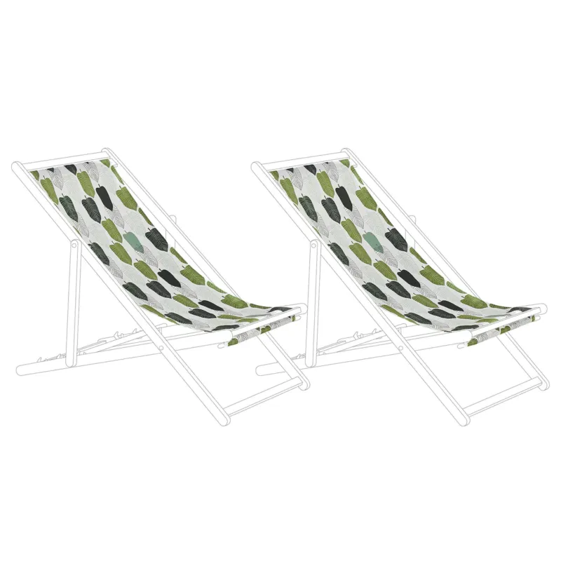 Zestaw 2 wymiennych tkanin do leżaków ogrodowych ANZIO/AVELLINO 113 x 44 cm Zielony - Ekspresowa dostawa