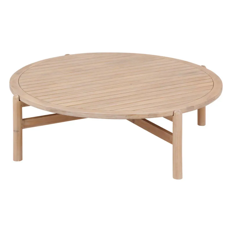 Stolik kawowy z drewna akacji DEONA, ogrodowy, Ø 120 cm - Ostatnie sztuki