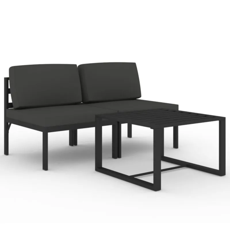 Wybór klientów vidaXL 3-cz. zestaw mebli ogrodowych, poduszki, aluminium, antracyt -