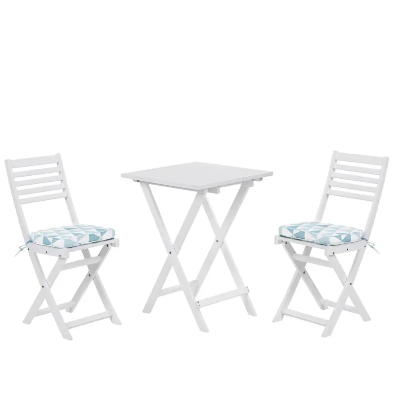 Oferta limitowana Zestaw mebli balkonowych z poduszkami Składane FIJI Drewno akacjowe Niebieski -