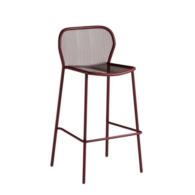 Zestaw 4 krzeseł barowych ogrodowych Darwin Intense Red EMU Premium