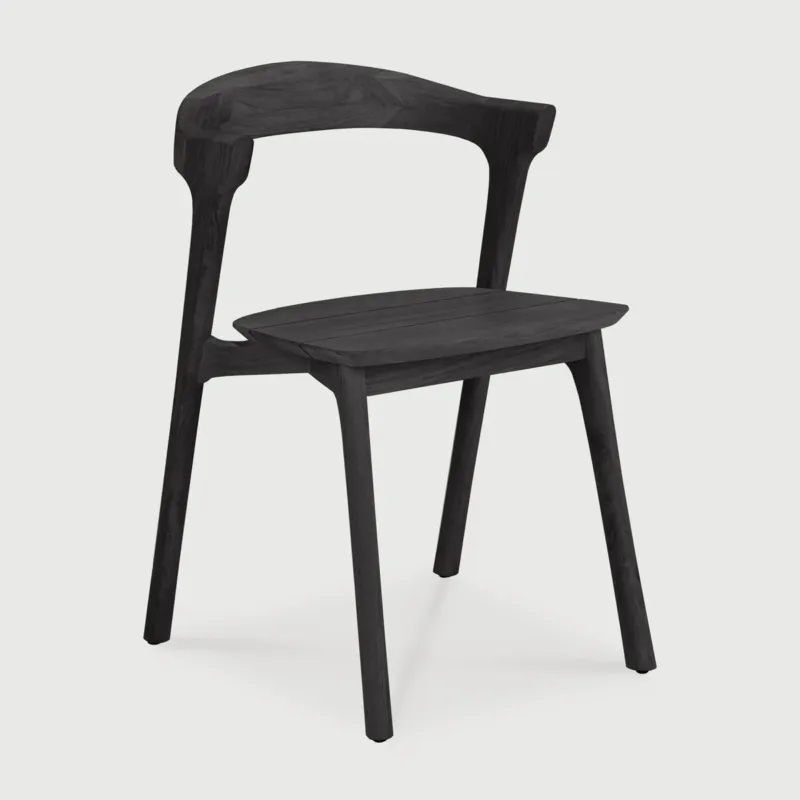 Krzesło outdoorowe z drewna tekowego Bok czarne Oferta limitowana