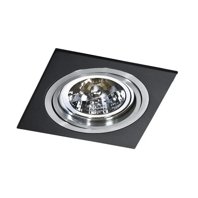 Zniżka 1 oprawa wpuszczana 1x50WG53 G53 G53 AR111 G53 12V czarna/aluminium