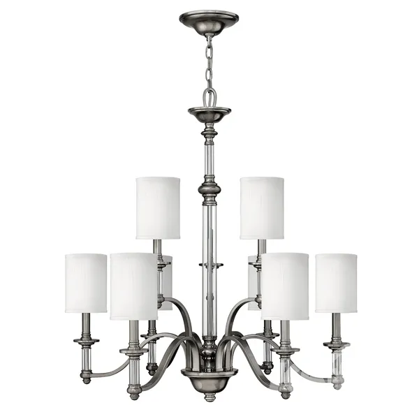 żyrandol szczotkowany nikiel 9 x 60W E14 Ograniczona ilość