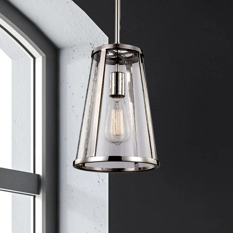 Lampa wisząca Harrow FE-HARROW-P-S Elstead Lighting 1xE27 Szkło, Aluminium Nikiel Wysoka jakość