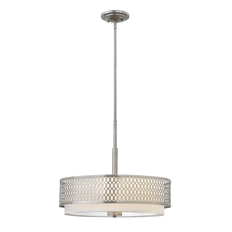 Lampa wisząca Jules HK-JULES-3P-BN Elstead Lighting 3xE27 60 W Stal, Len, Szkło Szczotkowany nikiel Oferta