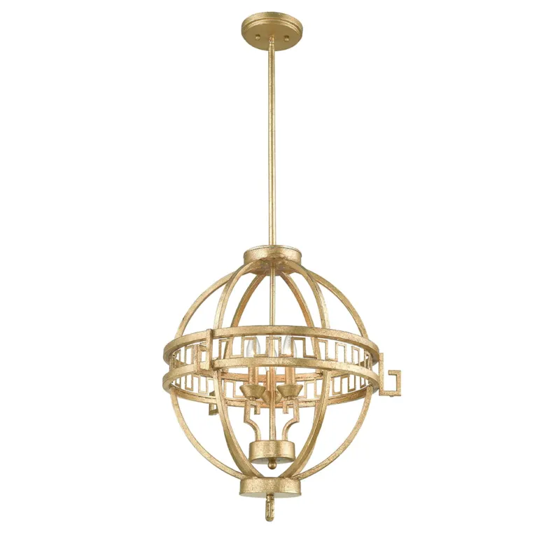 Dostępne od ręki Lampa wisząca Lemuria GN-LEMURIA-3P-A Elstead Lighting 3x60W E14 Stal Złoty