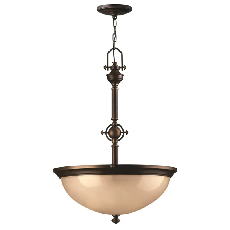 Ograniczona ilość Lampa wisząca Mayflower HK-MAYFLOWER-P-C Elstead Lighting 3x60W E27 Stal Brązowy