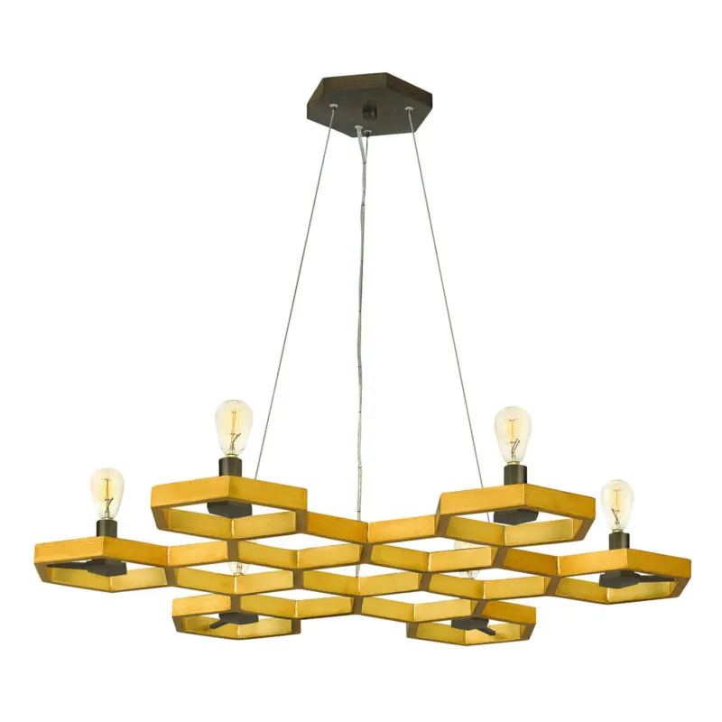 Bestseller Lampa wisząca Moxie HK-MOXIE6-C-SSG Elstead Lighting 6x60W E14 Stal Złoty