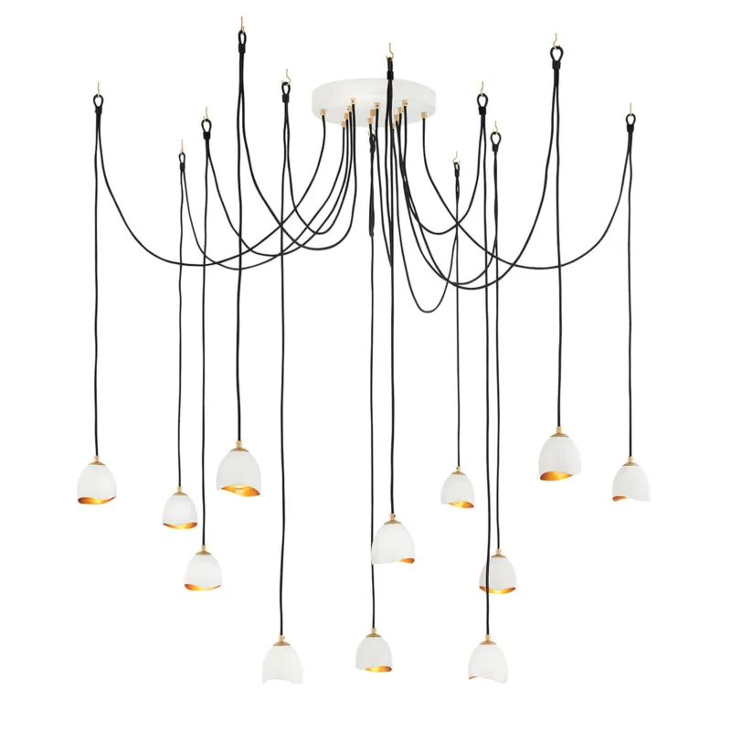 Lampa wisząca Nula QN-NULA-12P Quintiesse 12xE14 40W Stal Biało-złote Wyjątkowa oferta