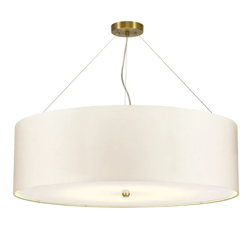 Wyprzedaż Lampa wisząca Pearce DL-PEARCE34-7LT-IV-AB Elstead Lighting 7xE27 60 W Stal miękka Stary mosiądz