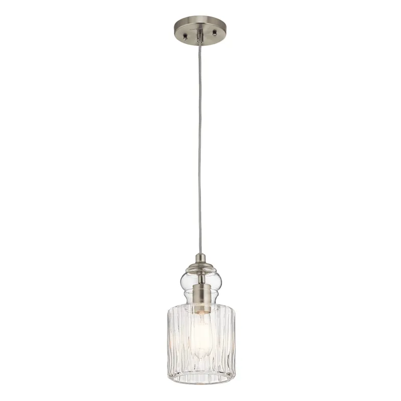 Lampa wisząca Riviera KL-RIVIERA-P-B Elstead Lighting 1x60W E27 Szkło Srebrny Oferta limitowana