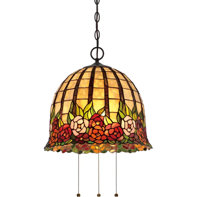Hit sprzedaży Lampa wisząca Rosecliffe QZ-ROSECLIFFE-P Elstead Lighting 3x100W E27 Szkło Wielokolorowy