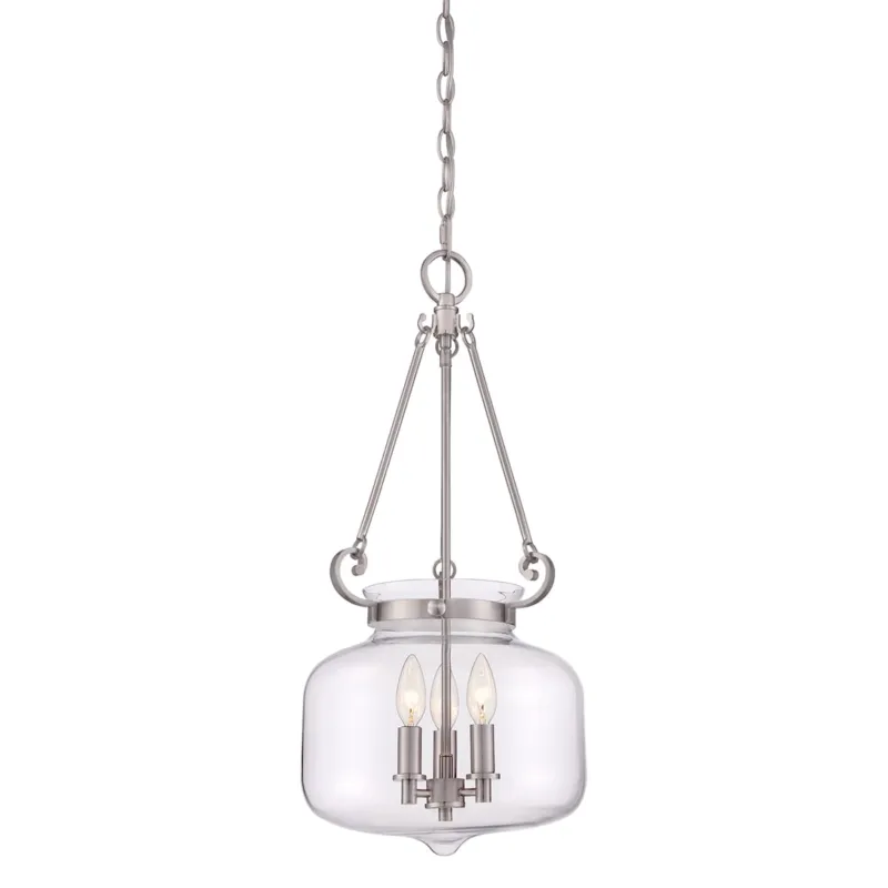 Promocja Lampa wisząca Stewart QZ-STEWART-BN Elstead Lighting 3x60W E14 Srebrny