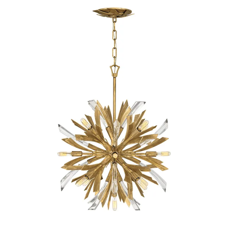 Zamów teraz Lampa wisząca Vida QN-VIDA-13P-S Quintiesse 13xE14 40W Stal, Kryształ Oksydowane złoto