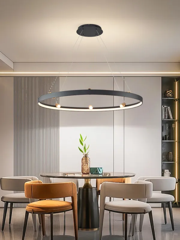Sprawdź teraz Duża lampa wisząca owalna Lampa Pignano 6206-0710 Aviano Lighting 7xLED 54W Metal / Tworzywo Czarny Mat / Złoty Matowy