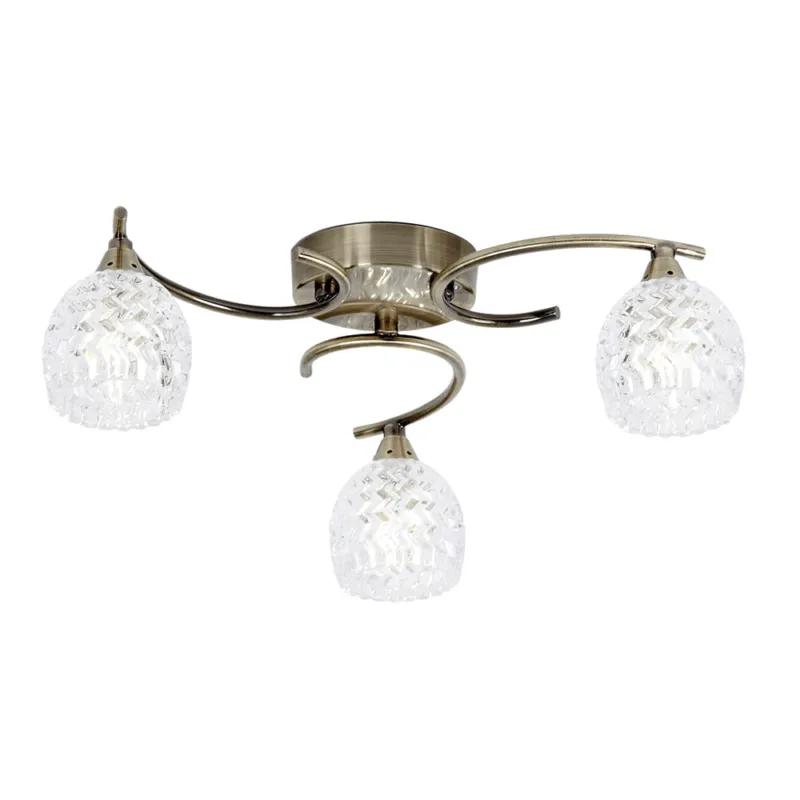 Rabat Endon Lampa sufitowa Żyrandol Boyer 3x33W G9 Antyczny mosiądz