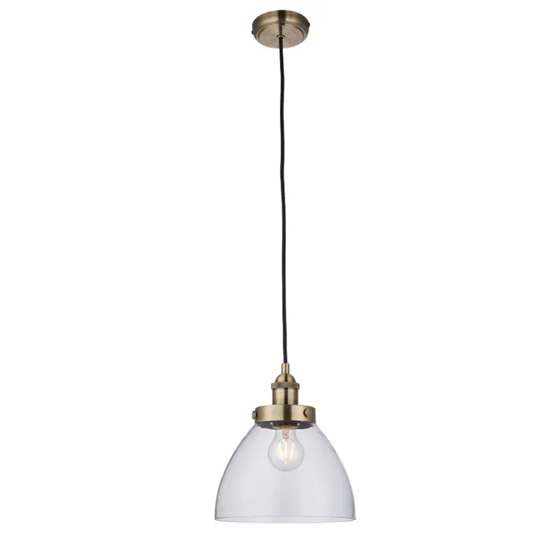 Endon Lampa wisząca Hansen 1x40W E27 Antyczny mosiądz Popularny