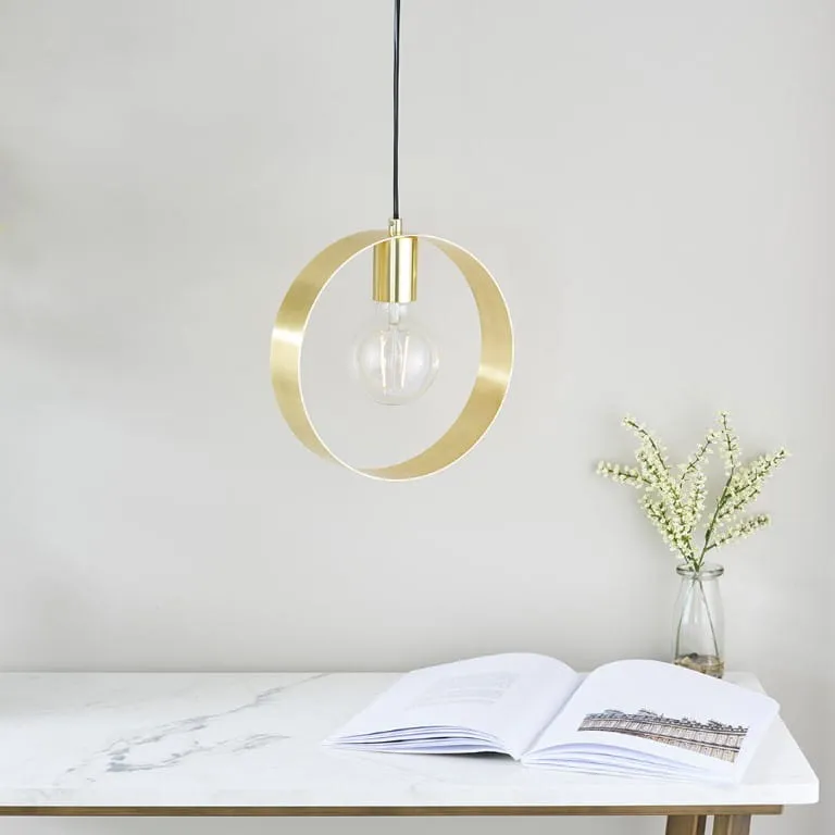 Endon Lampa wisząca Hoop 1x40W E27 Złoty Rabat