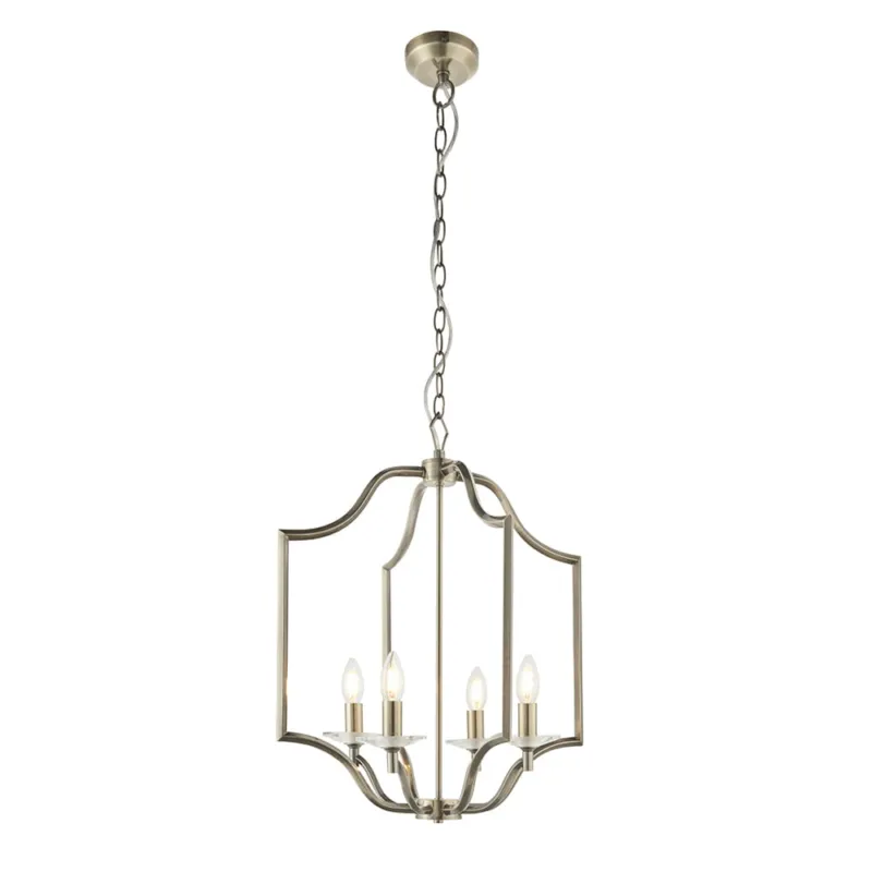Dostępne od ręki Endon Lampa wisząca Lainey 4x40W E14 Antyczny mosiądz