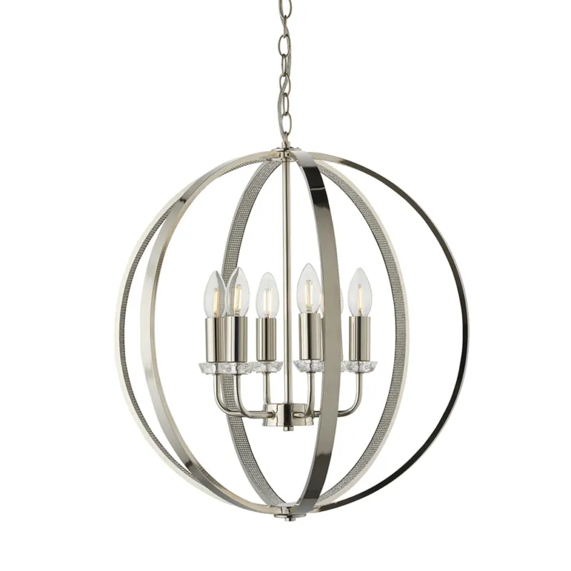 Oferta czasowa Endon Lampa wisząca Ritz 6x40W E14 Nikiel