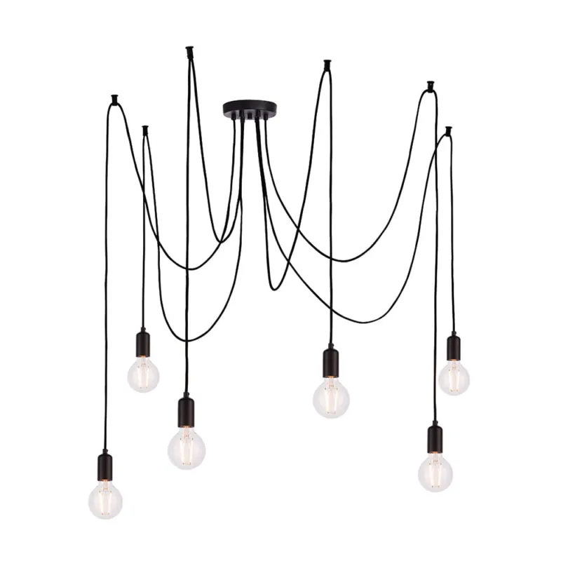 Taniej Endon Lampa wisząca Studio 6x60W E27 Czarny Matowy