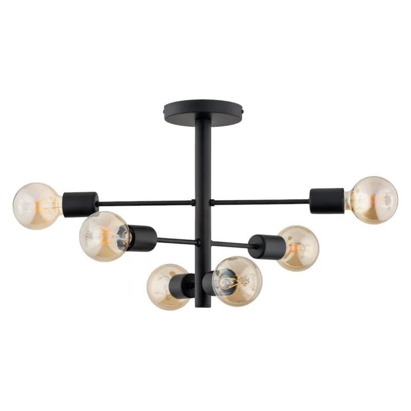 Oferta limitowana Lampa sufitowa Brisk 63183 Alfa 6xE27 LED Metal Czarny
