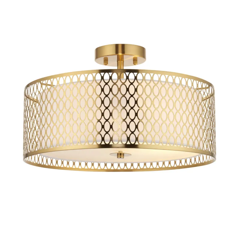 Tylko dziś Lampa sufitowa Cordero Endon 3x10W E27 Stal / Tkanina / Szkło Złoty