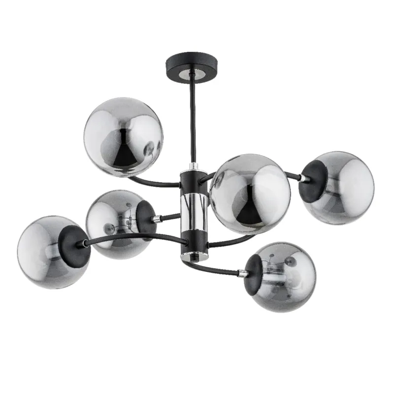 Lampa sufitowa Dema 28406 Alfa 6xE14 LED Metal Czarny - Chrom Super okazja