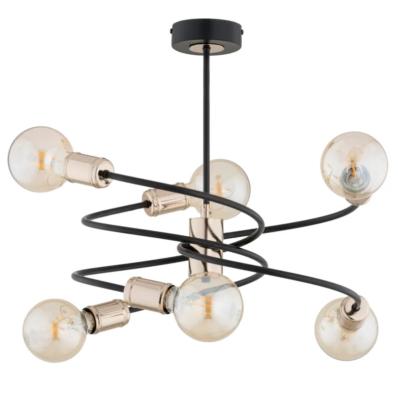 Oferta Lampa sufitowa Disco 63233 Alfa 6xE27 LED Metal Czarny - Stare Złoto