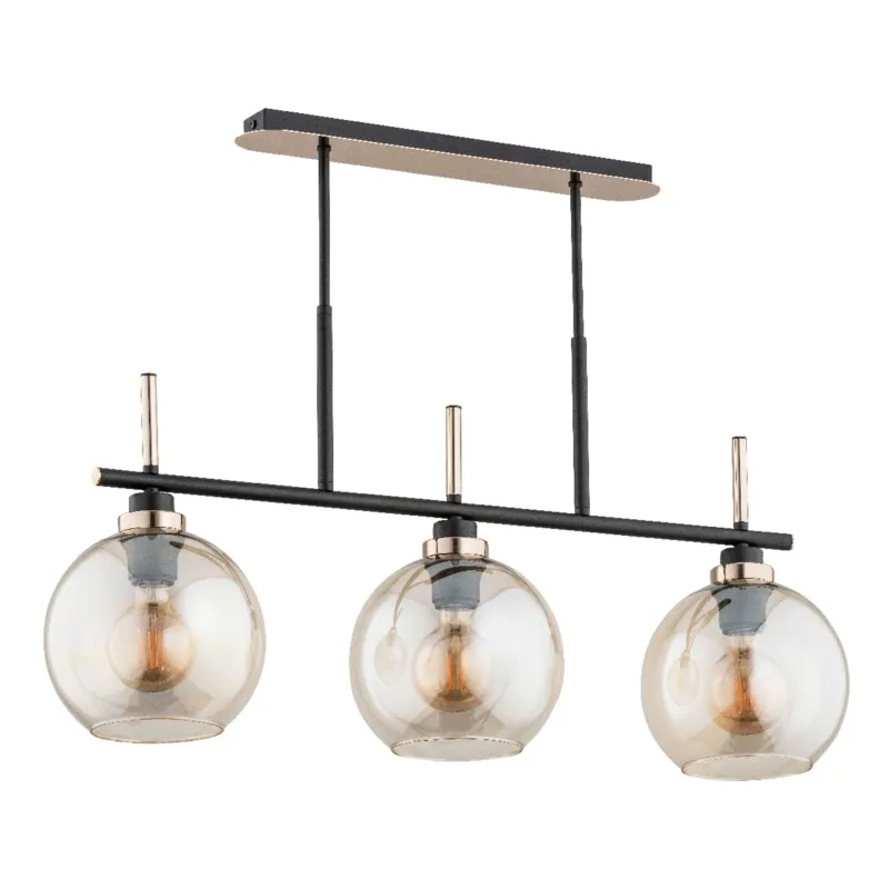 Lampa sufitowa Dolfi 62198 Alfa 3xE27 LED Metal/Szkło Czarny - Stare Złoto Niska cena