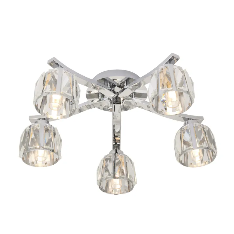 Lampa sufitowa Endon Ria 5x3W G9 Stal Chrom Zniżka