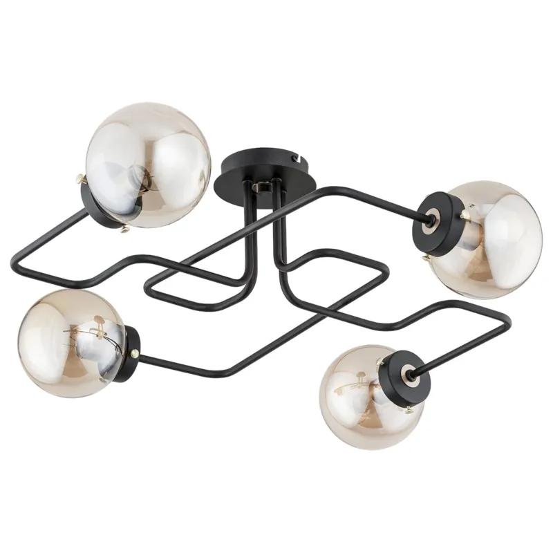 Darmowy zwrot Lampa sufitowa Grap 24774 Alfa 4xE14 LED Metal Czarny